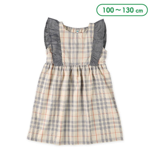 Checkered Frill Sleeveless One Piece