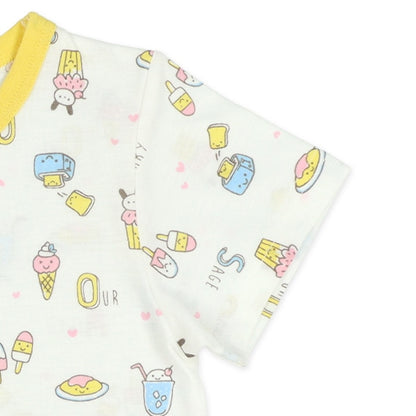Foods Short Sleeve T-shirt and High Waist Pants Set