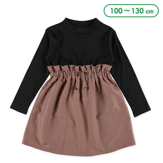 Peach-Skin Docking Dress (Winter, Spring, Autumn)