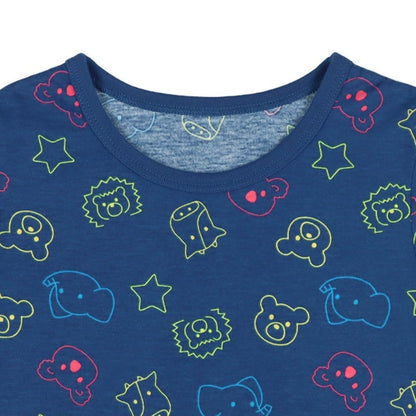 Animal Short Sleeve T-shirt and High Waist Pants Set