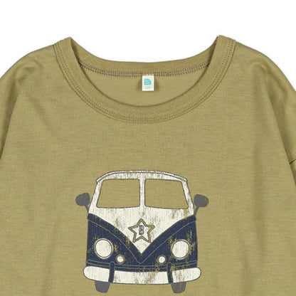Distressed Bus Logo Long Sleeve Shirt (Winter, Spring, Autumn)