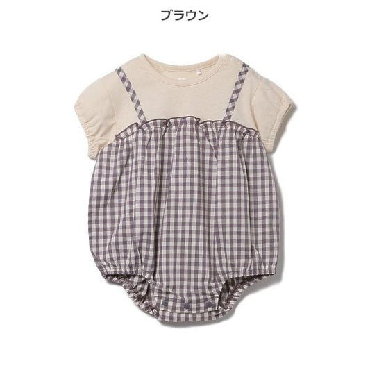 Checkered Short Sleeve Romper