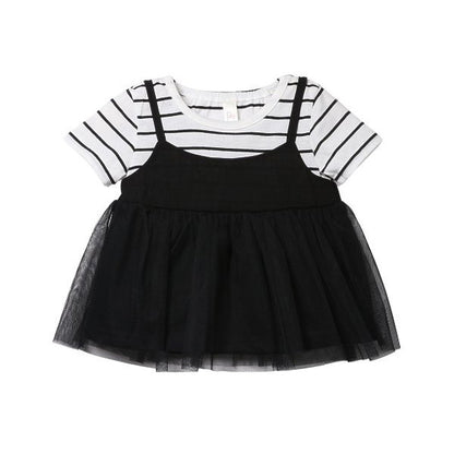 Stripe Short Sleeve T-shirt and Shorts Set