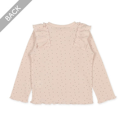 Shoulder Ruffle Waffle T-Shirt  (Winter, Spring, Autumn)