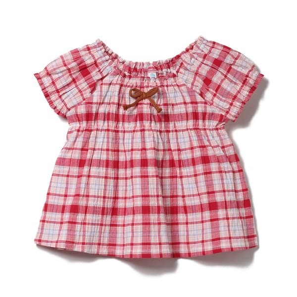 Checkered Short Sleeve Blouse and Shorts Set