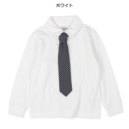 Long Sleeve Polo Shirt with Tie (Winter, Spring, Autumn)