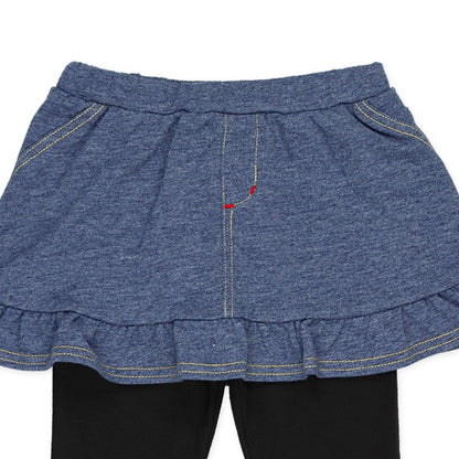 Denim Skirt with Leggings (Winter, Spring, Autumn)